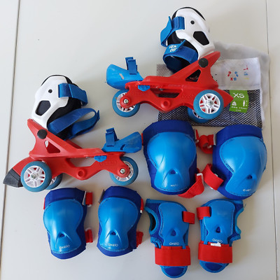 Kinder Rollschuhe Set mit  Schützer Protectoren  OXELO 