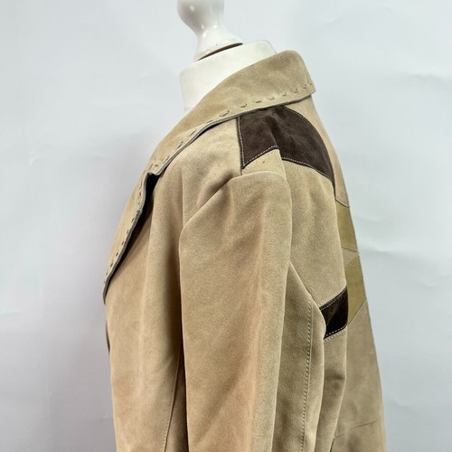 Giacca blazer in pelle scamosciata Free People Shooting Star. Beige. XL. - Foto 3 di 6