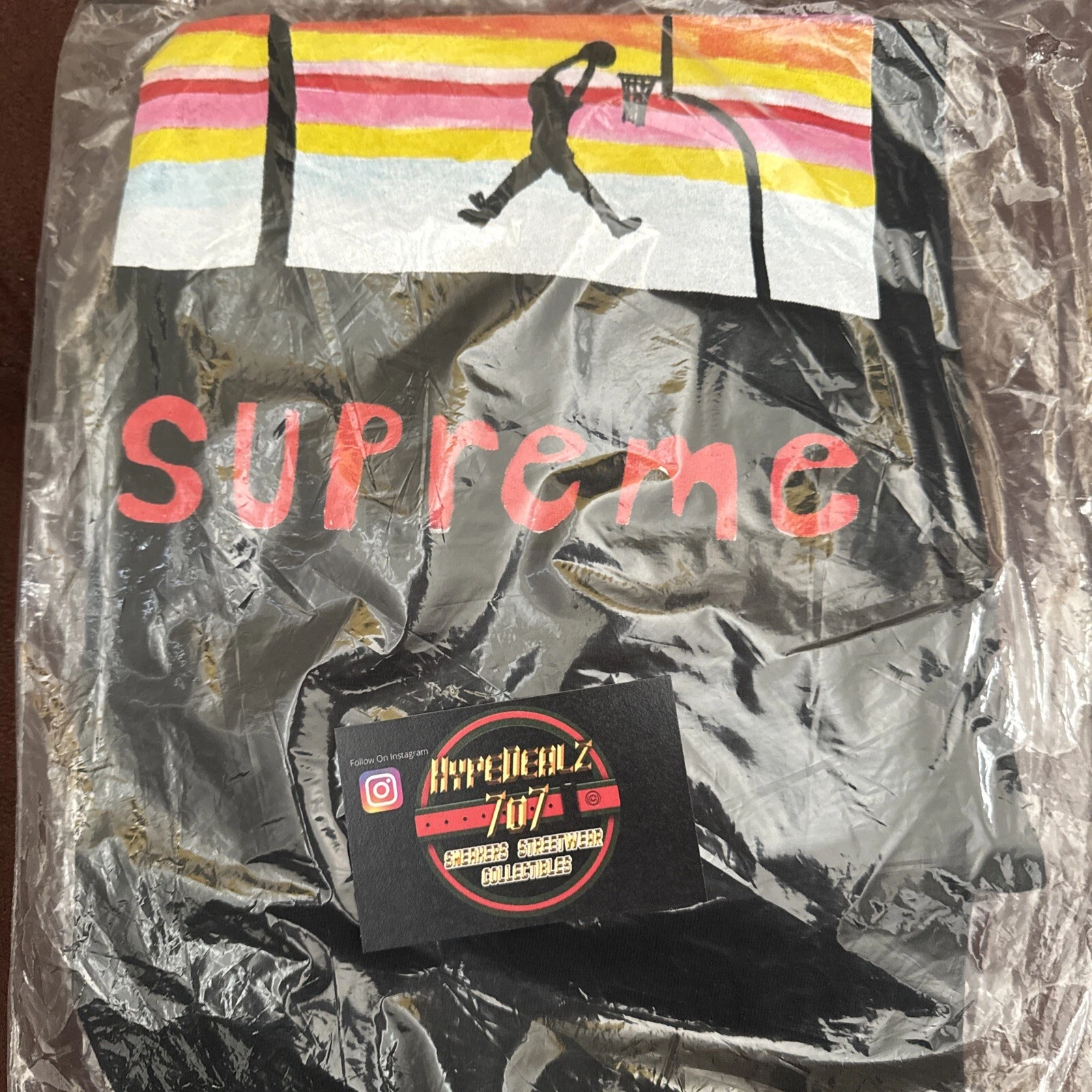 NEUF Supreme SS/21 Dunk Tee noir taille XL extra large épuisé rare logo boîte HTF