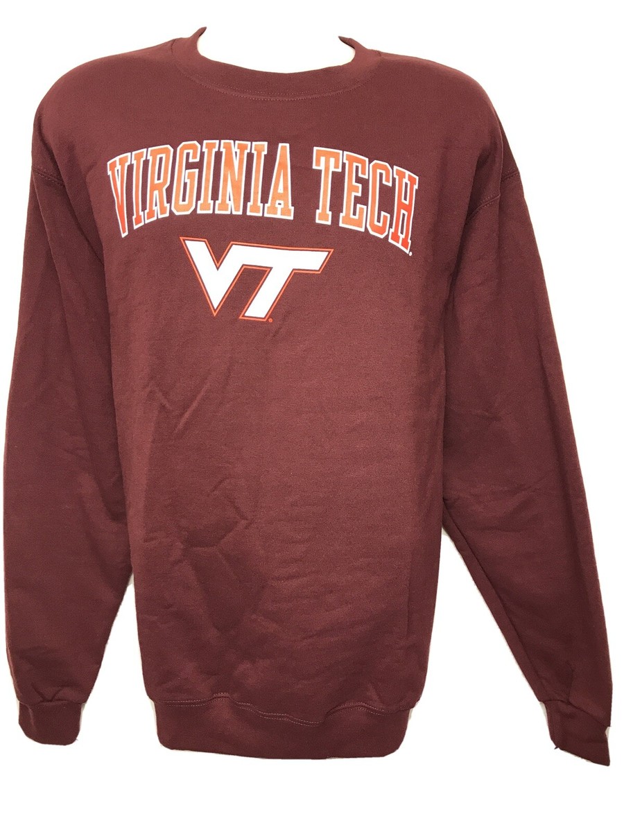 Genuine Champion VIRGINIA TECH Crew Neck Long Sleeve Sweatshirt BURGUNDY  50/50
