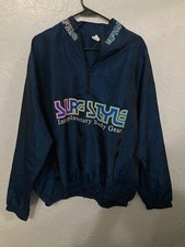 Vintage Surf Style Neon Graphic 1/4 Zip Windbreaker ONE SIZE Mint Made In USA