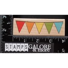 Stampabilities Rubber Stamps MR1029 BANNER BORDER FLAGS PARTY DECOR BIRTHDAY T42