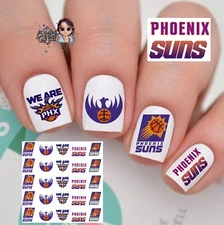 Phoenix Suns NBA Waterslide Nail Decals Set Of 50 Instructions & Bonus