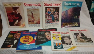 Sheet Music Magazine 1986-1987 Piano Guitar Rare Vintage Excellent Job Lot of 9