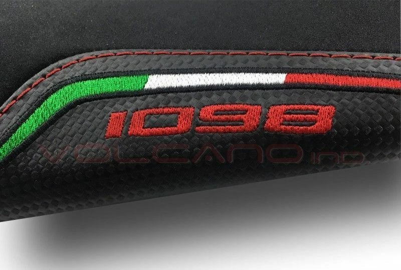 Funda Sillín Ducati 848 1098 1198 Diseño Volcano Anti Scivolo Negro Italia Bandera R Foto 3 de 4