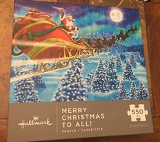 New Hallmark Merry Christmas To All Puzzle 550 Pieces Santa Claus 18x24 Gift
