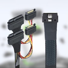 NVME PCIe SSDs Cable SFF 8654 8I to 2x SFF 8639 Adapter 24Gbps with Secure