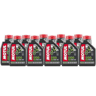 Motul 5100 4T 15W50 Technosynthese Ester 4-Stroke 10L Engine Motor Oil 10 x 1L