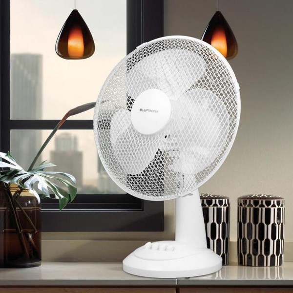 12 Inch Desk Fan Oscillating Fan 3 Speed Heavy Duty White Home Office