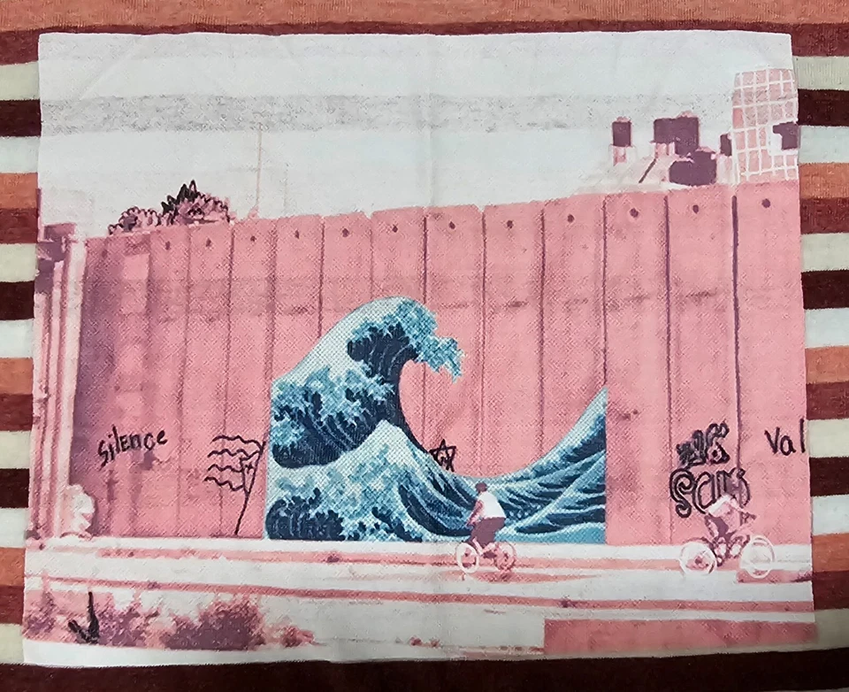 Pink Dolphin - Auténtica Camiseta Multicolor Retro Rayas Mediana Para Hombre ¡Olas! Foto 2 de 3