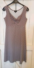 Ziltch Ladies Geometric Print Stretch Cotton Jersey Sleeveless DRESS♡SIZE S