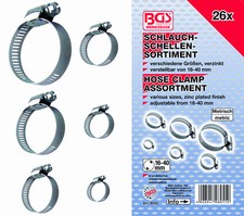 26 tlg. Schlauchschellen Schaluchklemmen Sortimentkasten Rostfrei Ø16-40mm B8055