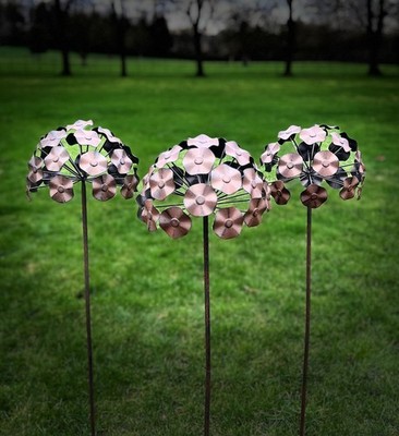 Metall Hortensie Blume Floral Metall Gartendeko Pfahl Skulptur Geschenkartikel Geschenk