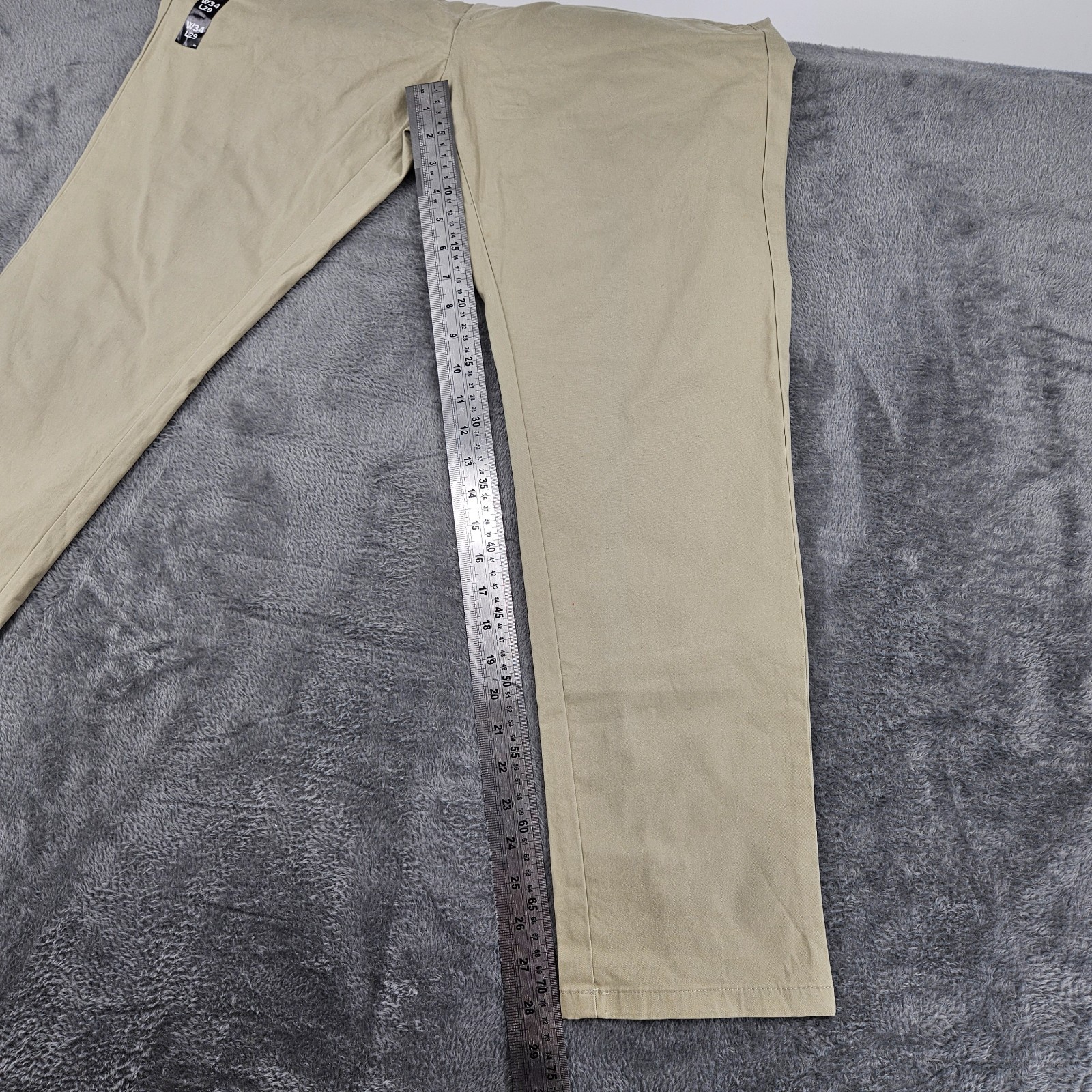 M&S Mens Slim Fit Chino Trousers W34 L29 Sandstone Cotton Stretch Casual image 2
