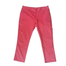 Joules Women's Sandy Flat Front Chino Trousers Size 20 Coral 31" Inside leg Plus