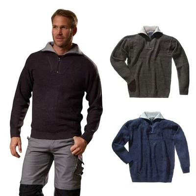 SCHEIBLER Strickpullover SYLT grau + RÜGEN blau Arbeitspullover Pullover Troyer robust