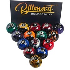 Premium Billiard Balls Pool Table Accessories 2-1/4" Regulation Marble Black