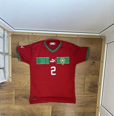 Puma Achraf Hakimi Morocco Adult L Red Jersey National Team | eBay