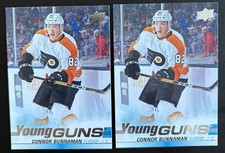 2019-20 UD Young Guns #208 Connor Bunnaman Rookie Flyers RC Free Ship X 2 Lot