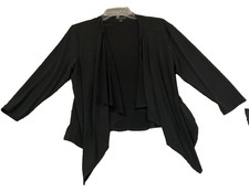 Connected Apparel USA MADE Black Open Point Front Shrug Cardigan Jacket Sz M
