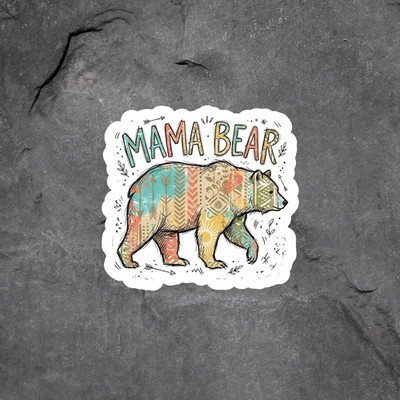 Mama Bear Sticker Vinyl Decal Mama Bear Tribal Boho Pattern Cute Mom Gift