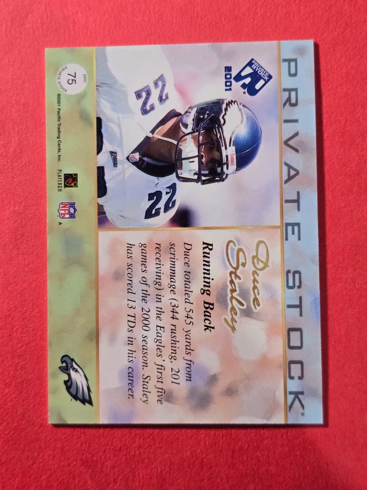 2001 Private Stock #75 Duce Staley, cd1 - Image 2 of 3