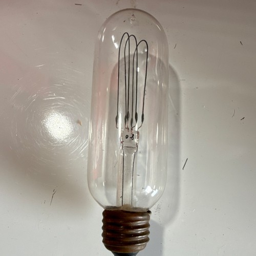 Antique Tube Incandescent Bulb Clear White Filament Screw Base Glass