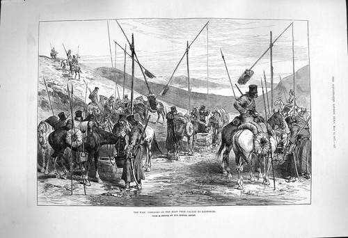 Original Old Antique Print 1877 War Cossacks Horses Galatz Barboschi Siers 19th