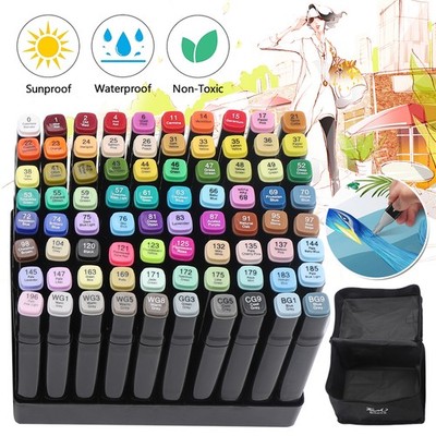 80 Farben Marker Stifte Grafitti Farbige Twin Tip Textmarker Studenten Manga