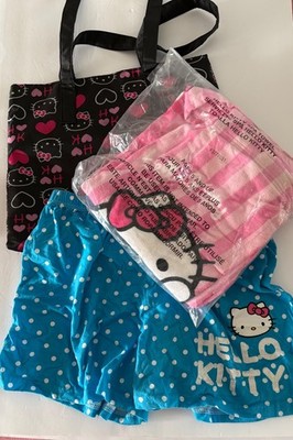 3 Piece Sanrio, Avon Hello Kitty Lot/Towel,Beach Bag,Shorts - Size Large All New