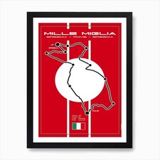 Mille Miglia Art Print Framed Wall Art Poster Canvas Print Picture