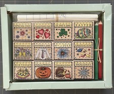 A YEAR OF SPECIAL OCCASIONS RUBBER STAMP SET of 12 HERO ARTS STAMPS VERY RARE