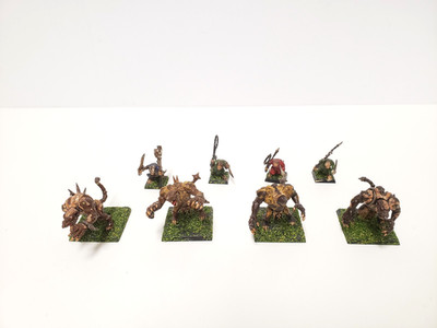 4 Rat Ogres Ogors Rattenoger + 4 Meutenbändiger Packmaster Skaven Warhammer