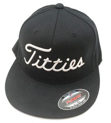 Titties Embroidered Logo FlexFit Hat Golf Hat Funny Adult Dad's Golf TTs Gift