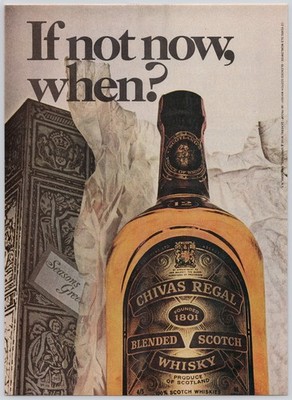 Chivas Regal 12 Year Blended Scotch Whisky Vintage Print Ad 1973