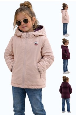 Mädchen Kinder Jacke Mantel Alter 4 - 6 WENDEBAR wasserdicht Daunen Kapuze JOTT Zürich