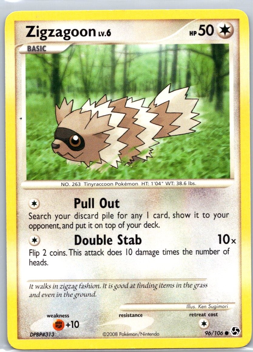 Zigzagoon 96/106 Common Great Encounters 2008 LP