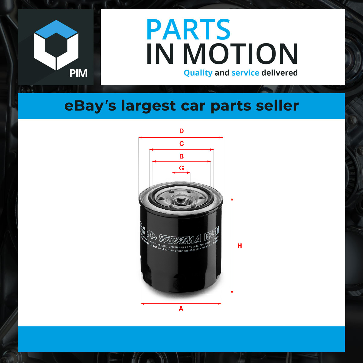 Oil Filter S3476R Sofima 9091530003 90915300038T Genuine Top Quality Guaranteed
