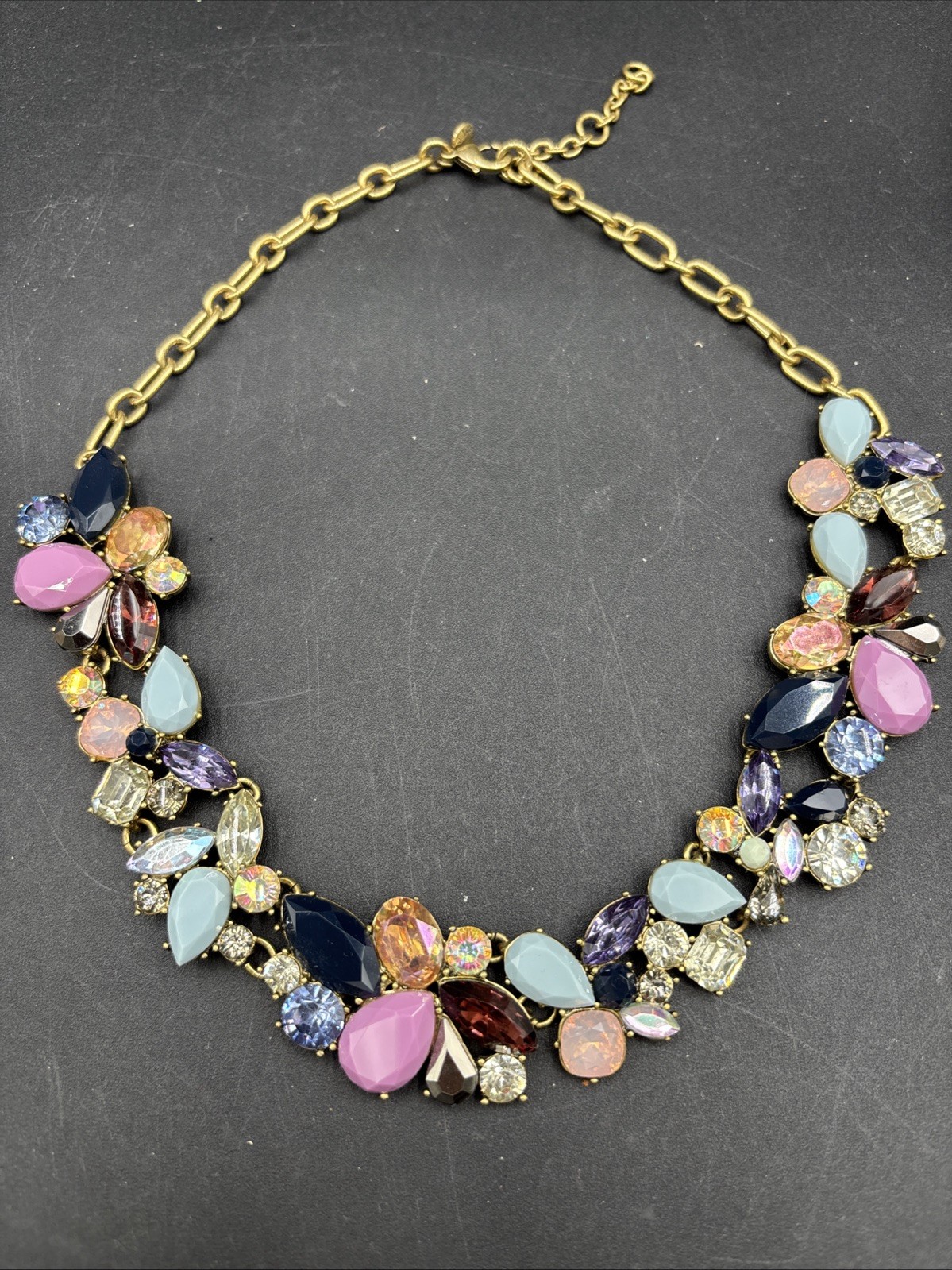 J. Crew Multi Stone Adjustable Statement Necklace… - image 1