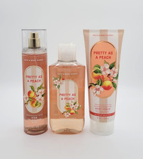 Bath  Body Works Pretty as Peach Body Mist Body Wash  Body Cream Set of 3