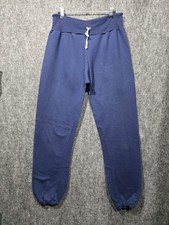 Vintage 70s Streetwear Mens Large Blank Gusset Sweatpants Joggers Blue USA
