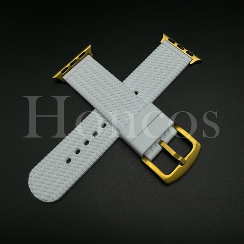 38-49 mm Weiß Reifen Silikon Gummi Band für Apple Watch Series 10 9 8 7 6 5 4 3 - Bild 11 von 16