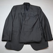 Jos A Bank 50L 42x34 Gray Herringbone Wool Silk Mens Jacket Pants Suit