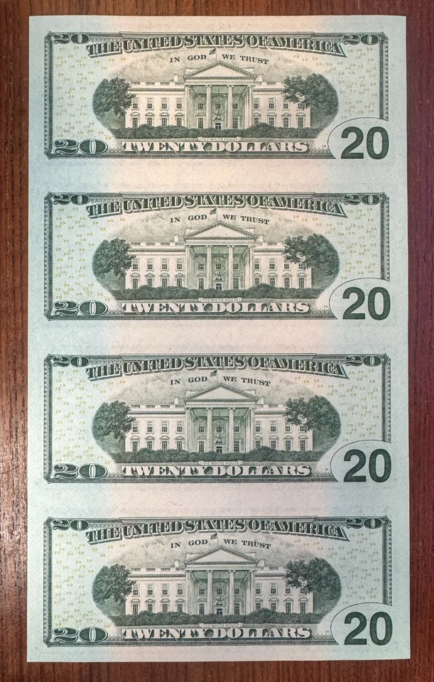 2004-A $20 Federal Reserve Star Note Uncut Sheet of 4 JBS - Image 2 of 2