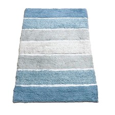 Cordural Stripe Bath Mat, 17 x 24 Inches  Non Slip Bathroom Rug, Machine Was