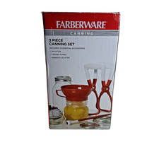 NEW OLD STOCK 2014 3Pc. RED Canning Set JAR LIFTER/FUNNEL/LID LIFTER  FARBERWARE