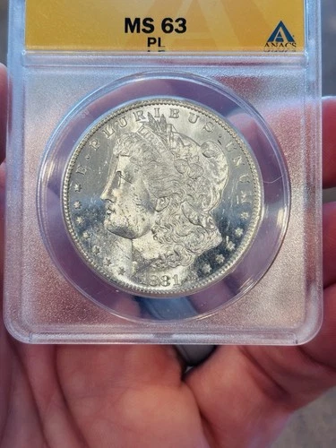 1881 S Morgan Silver Dollar $1 - VAM-66 ANACS MS63 PL