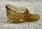 Vintage Fenton Miniature Pressed Glass Shoe Figurine - Daisy and Button Pattern