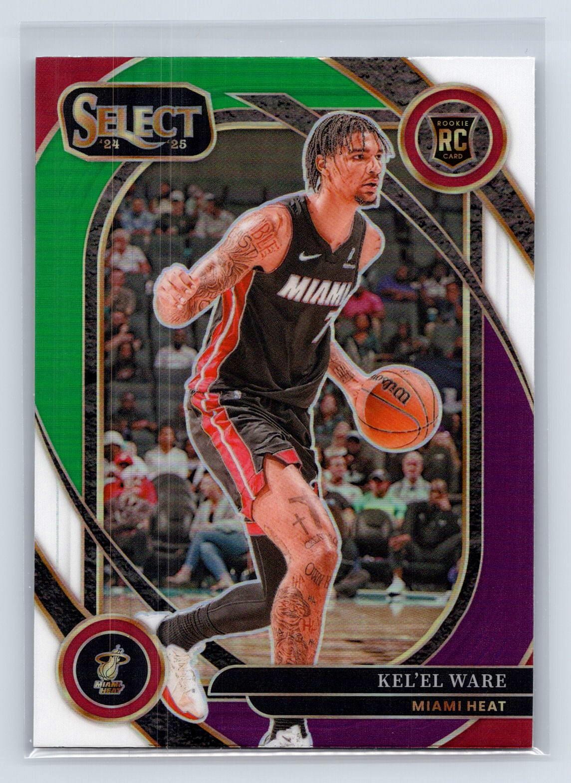Kel'el Ware 2024-25 Panini Select Green White Purple Prizm RC Courtside Level