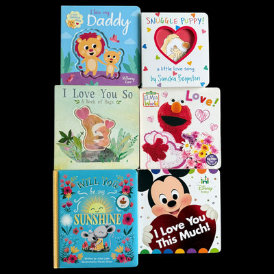 Lot of 6 Love Themed Board Books Baby Toddler Disney Valentines Day Elmo Snuggle